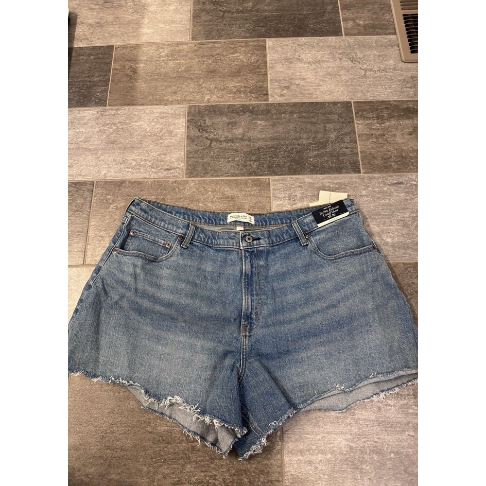 Abercrombie & Fitch 90s Relaxed Cutoff Short High Rise Frayed Size 35/20 Curve